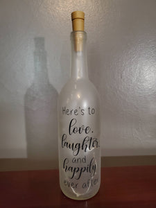 Romantic Wine Bottle Light, Happily Ever After