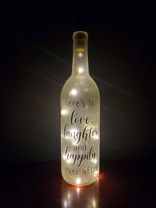 Romantic Wine Bottle Light, Happily Ever After