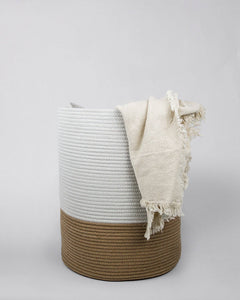 938 - Cotton Basket With Contrasting Handles