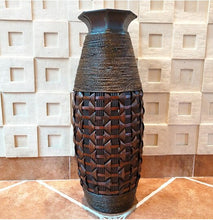 Load image into Gallery viewer, Bamboo Floor Vase Antique
