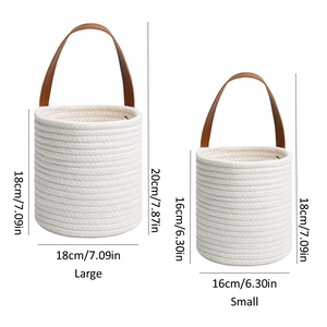 Cotton Rope Woven Basket Simply White