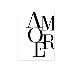 Frameless Wall Art - Love Amore, Teamo