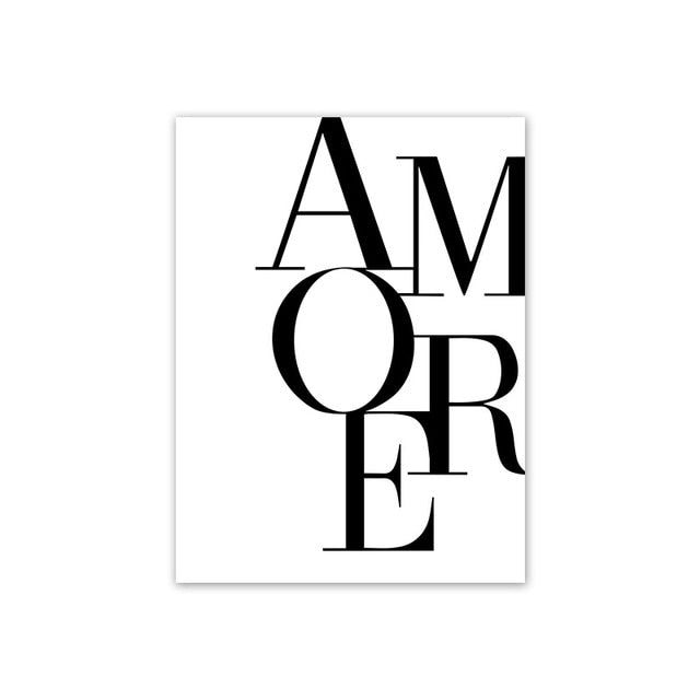 Frameless Wall Art - Love Amore, Teamo