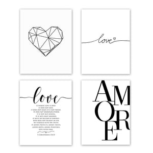 Frameless Wall Art - Love Amore, Teamo