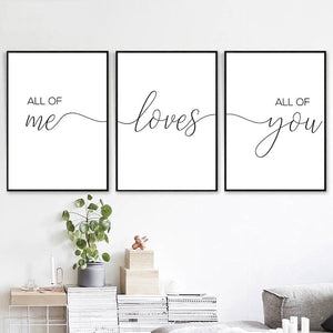 Frameless Wall Art - All of Me Loves All of You