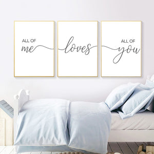 Frameless Wall Art - All of Me Loves All of You