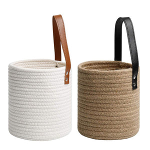 Cotton Rope Woven Basket Simply White