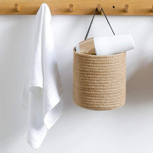 Cotton Rope Woven Basket Simply White