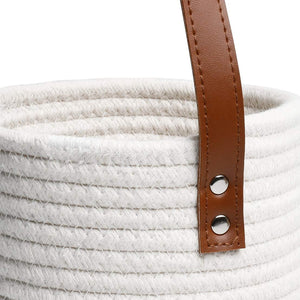 Cotton Rope Woven Basket Simply White