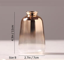 Load image into Gallery viewer, Mod Glass Vase - Transparent Gold Tone
