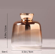 Load image into Gallery viewer, Mod Glass Vase - Transparent Gold Tone
