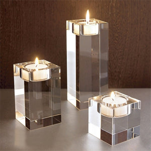 European Style Crystal Glass Candle Holder