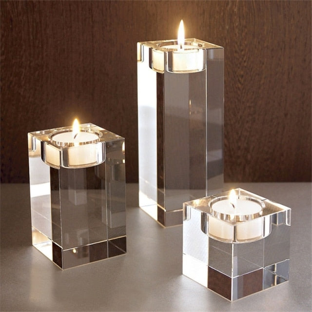 European Style Crystal Glass Candle Holder