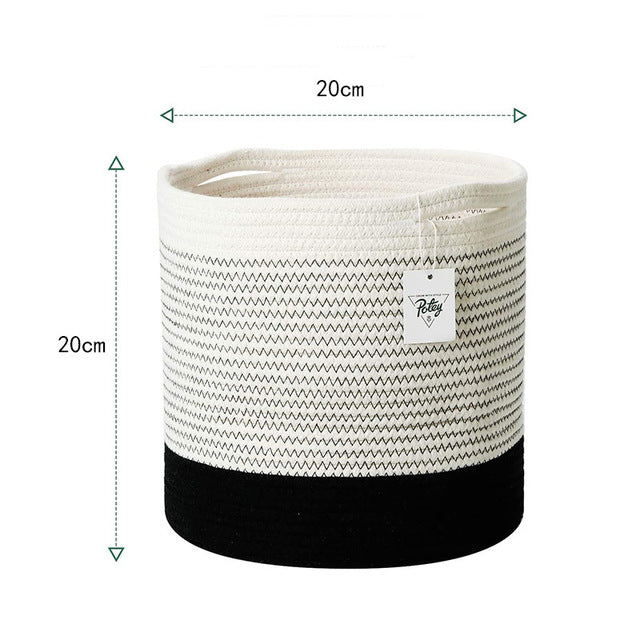 Natural Cotton Rope Round Woven Basket