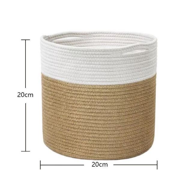 Natural Cotton Rope Round Woven Basket