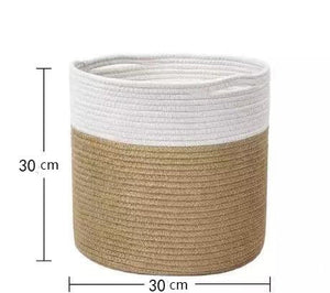 Natural Cotton Rope Round Woven Basket