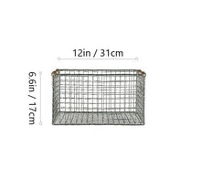 Load image into Gallery viewer, Metal House Grid-Pattern Storage Basket Retro-Silver
