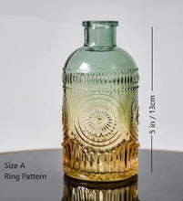 Load image into Gallery viewer, European Retro Embossed Colorful Art Glass Vase
