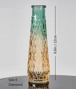 European Retro Embossed Colorful Art Glass Vase